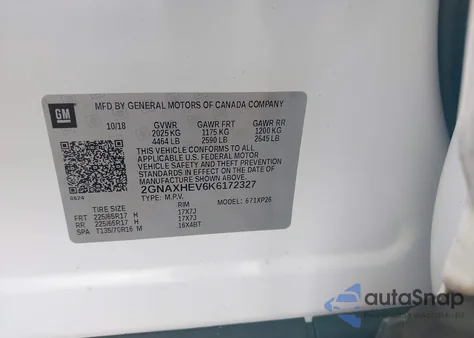 2019 Chevrolet Equinox Ls from USA, damaged, VIN 2GNAXHEV6K6172327